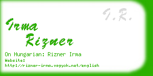 irma rizner business card